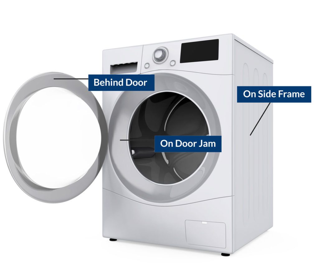 Diagram: Where to find your dryer's model number