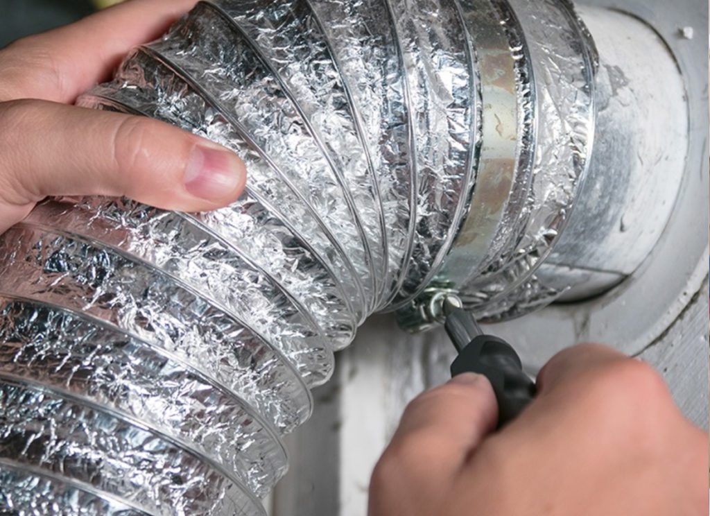 replacing mylar dryer duct after cleaning